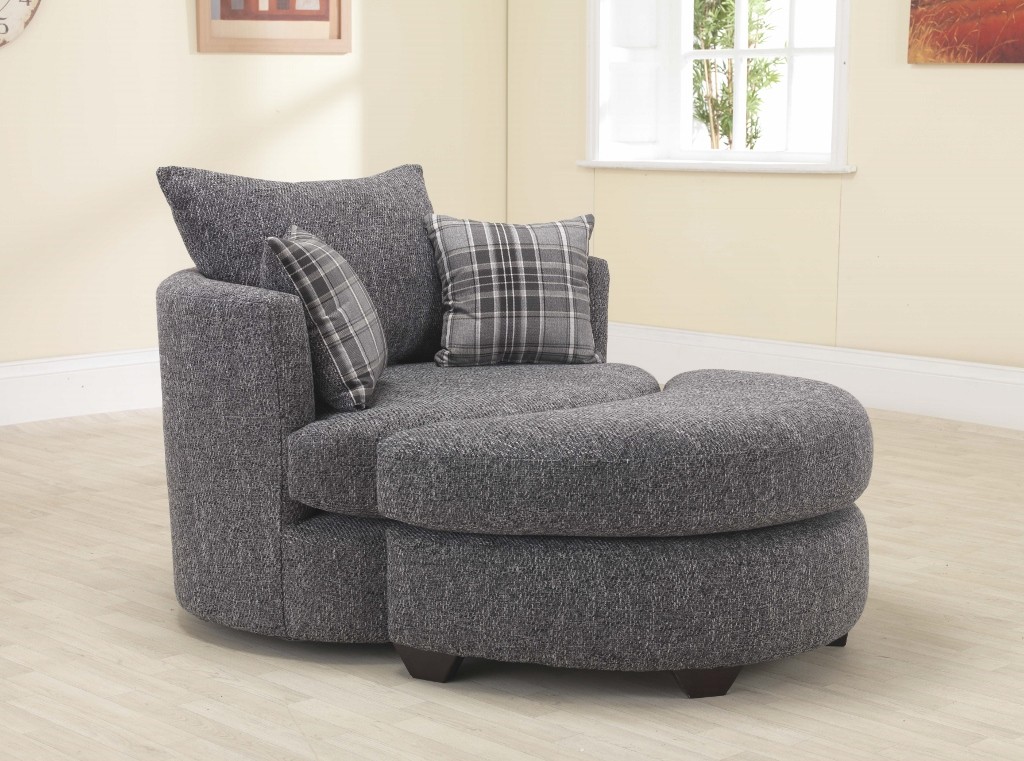 Snuggle chair with deals footstool